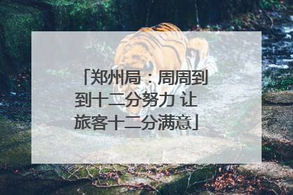 郑州局：周周到到十二分努力 让旅客十二分满意