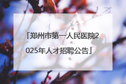 郑州市第一人民医院2025年人才招聘公告