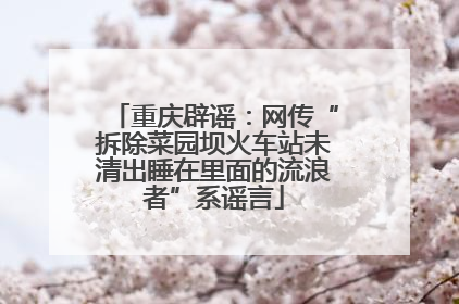 重庆辟谣：网传“拆除菜园坝火车站未清出睡在里面的流浪者”系谣言