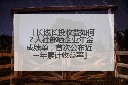 长钱长投收益如何？人社部晒企业年金成绩单，首次公布近三年累计收益率