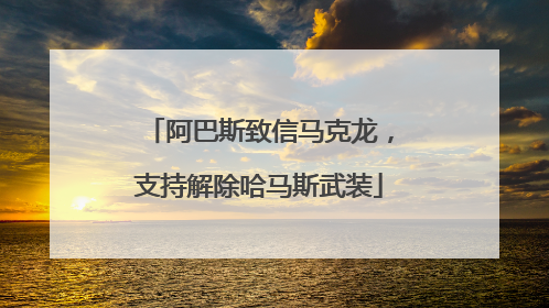 阿巴斯致信马克龙，支持解除哈马斯武装