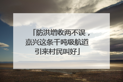 防洪增收两不误，嘉兴这条千吨级航道引来村民叫好