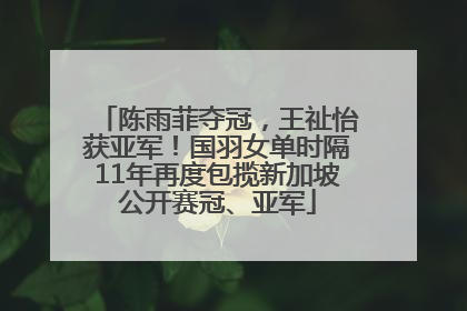 陈雨菲夺冠，王祉怡获亚军！国羽女单时隔11年再度包揽新加坡公开赛冠、亚军