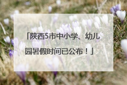 陕西5市中小学、幼儿园暑假时间已公布！
