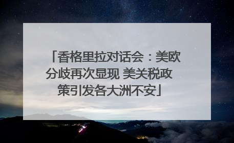 香格里拉对话会：美欧分歧再次显现 美关税政策引发各大洲不安