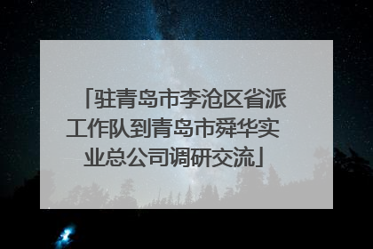驻青岛市李沧区省派工作队到青岛市舜华实业总公司调研交流
