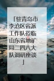 驻青岛市李沧区省派工作队莅临山东省地矿局二四八大队调研座谈