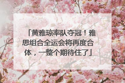 黄雅琼率队夺冠！雅思组合全运会将再度合体，一整个期待住了