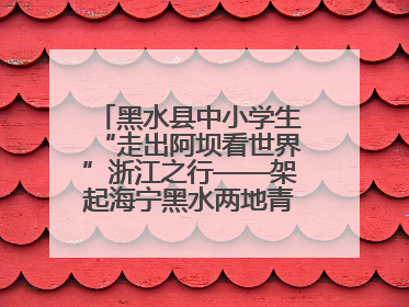 黑水县中小学生“走出阿坝看世界”浙江之行——架起海宁黑水两地青少年交往交流交融新桥梁