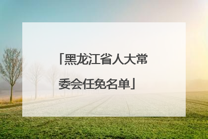 黑龙江省人大常委会任免名单