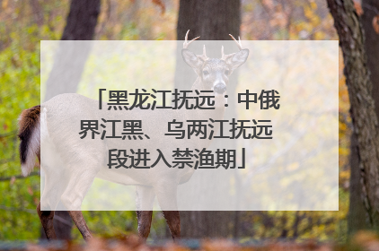 黑龙江抚远：中俄界江黑、乌两江抚远段进入禁渔期