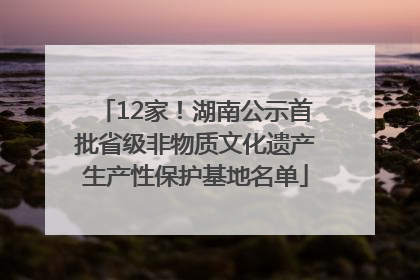 12家！湖南公示首批省级非物质文化遗产生产性保护基地名单