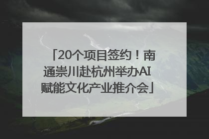 20个项目签约！南通崇川赴杭州举办AI赋能文化产业推介会
