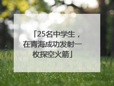 25名中学生，在青海成功发射一枚探空火箭