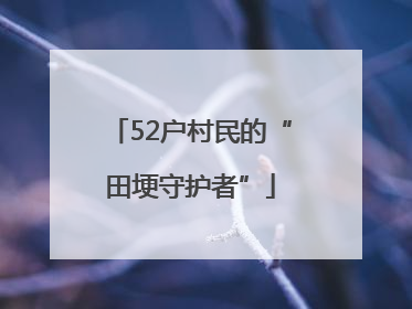 52户村民的“田埂守护者”