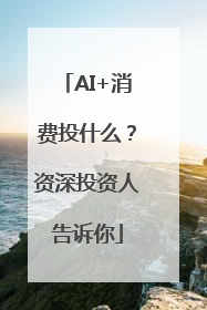 AI+消费投什么？资深投资人告诉你