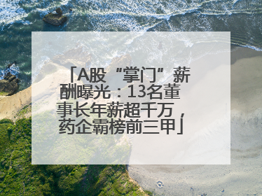A股“掌门”薪酬曝光：13名董事长年薪超千万，药企霸榜前三甲